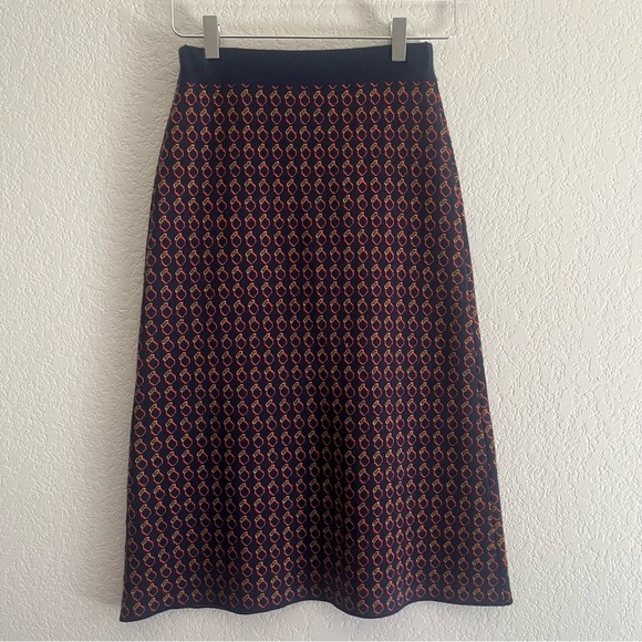 J CREW Geo Ring Midi Merino Wool Blend Skirt Size XXS - Picture 9 of 13